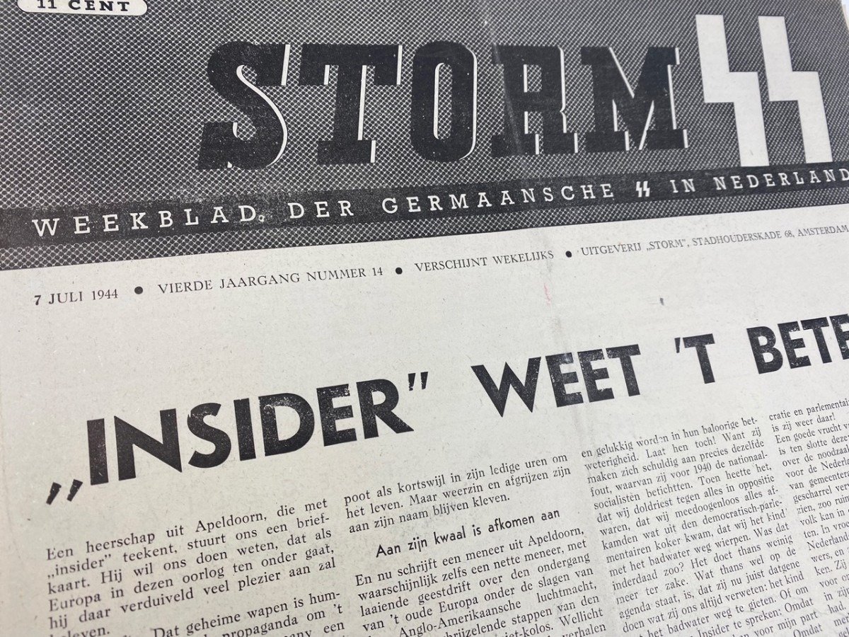 Original WWII Dutch Storm SS newspaper — image 3