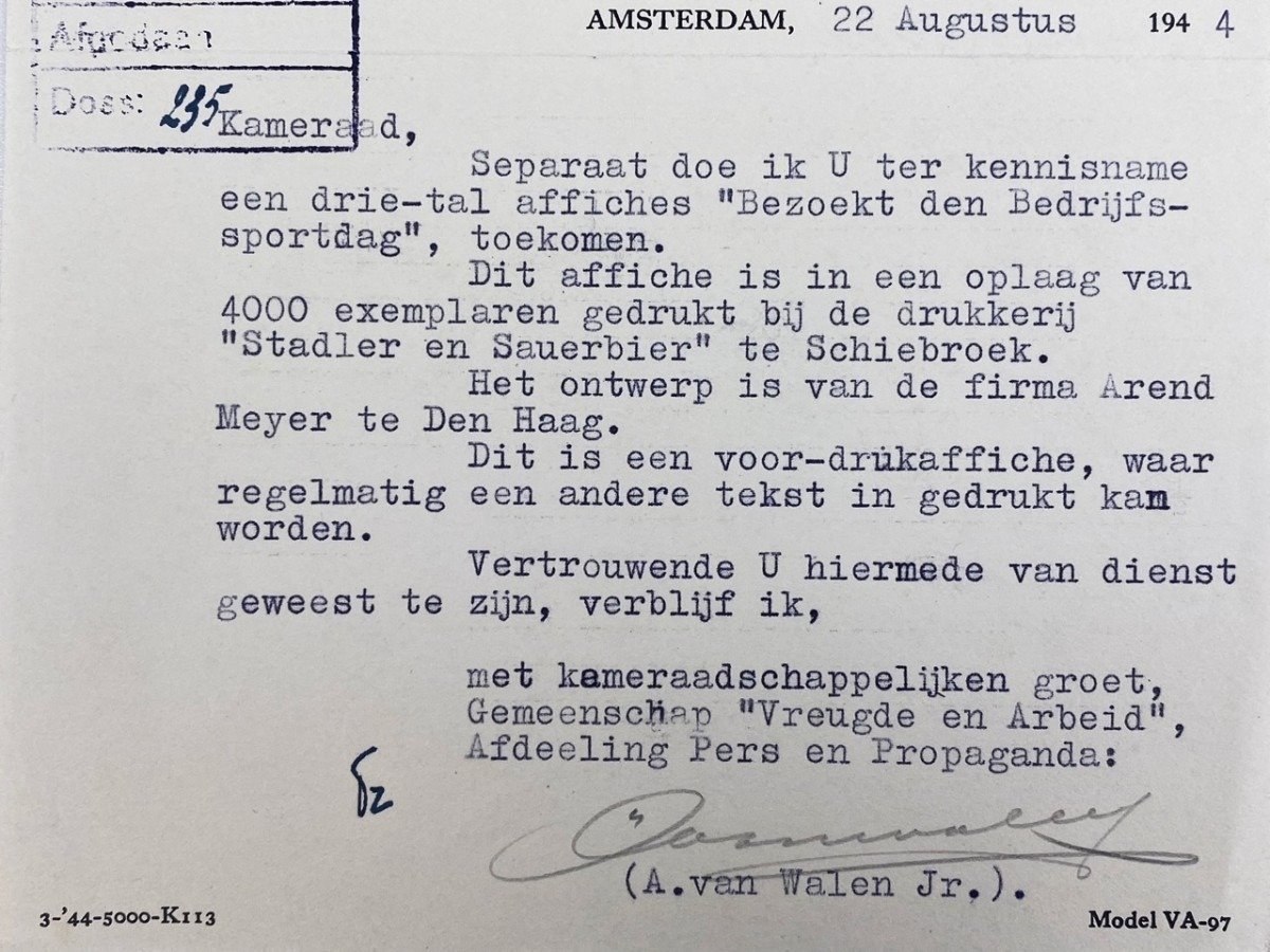 Original WWII Nederlandsche Arbeidsfront document Amsterdam/Den Haag — image 3