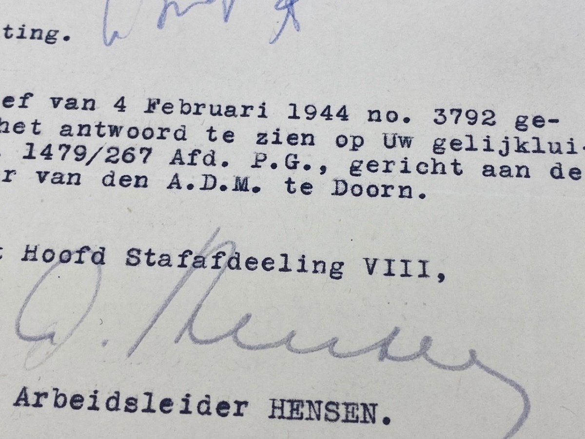 Original WWII Nederlandse Arbeidsdienst document Doorn/Utrecht — image 4