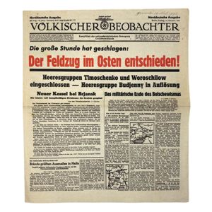 Original WWII Allied droppings leaflet 'Völkische Beobachter'
