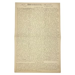 Original WWII Dutch resistance newspaper – Het Invasie nieuws