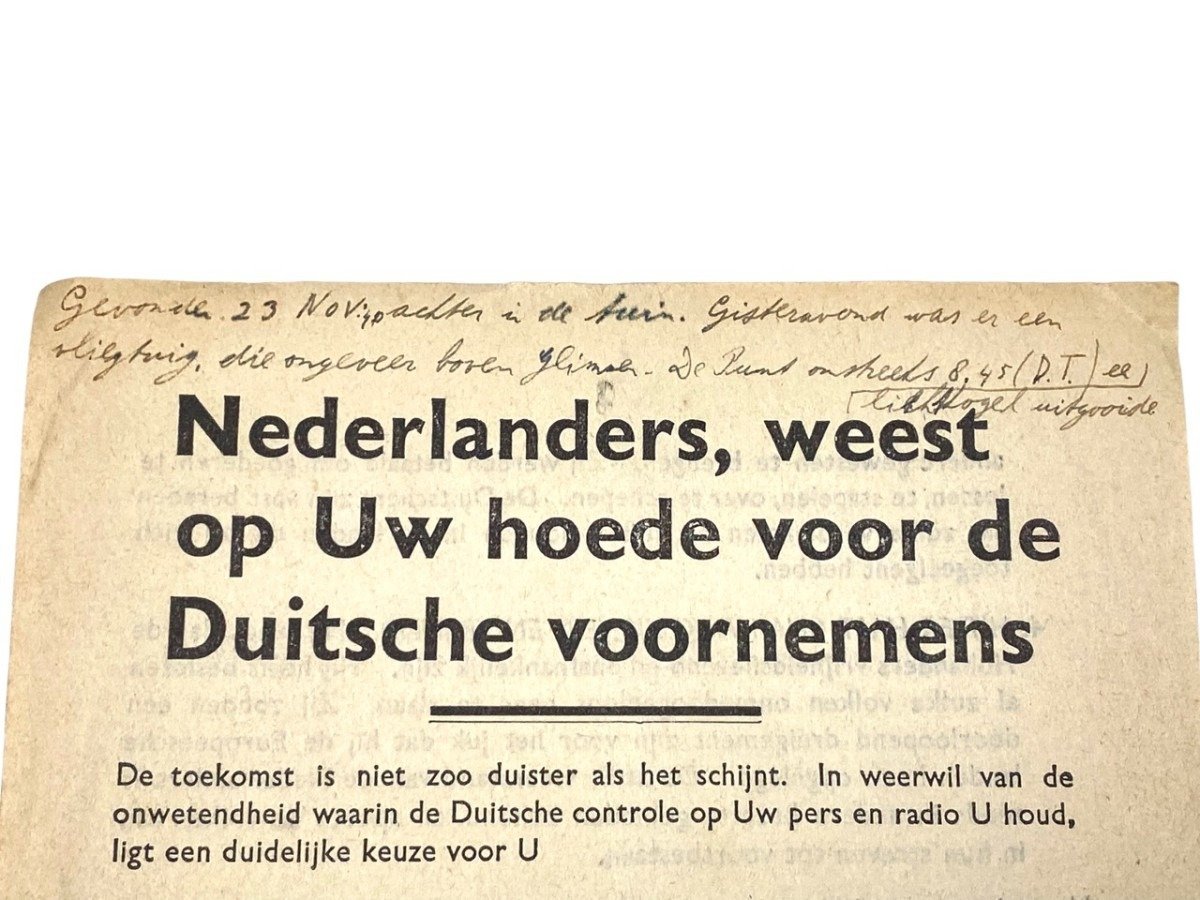 Original WWII Allied dropping leaflet for the Netherlands — image 2