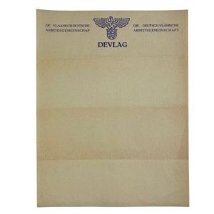 Original WWII Flemish 'DeVlag' writing paper