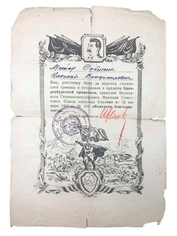 Original WWII Russian document grouping Nicolay Vladimiro Icholeynick — image 2