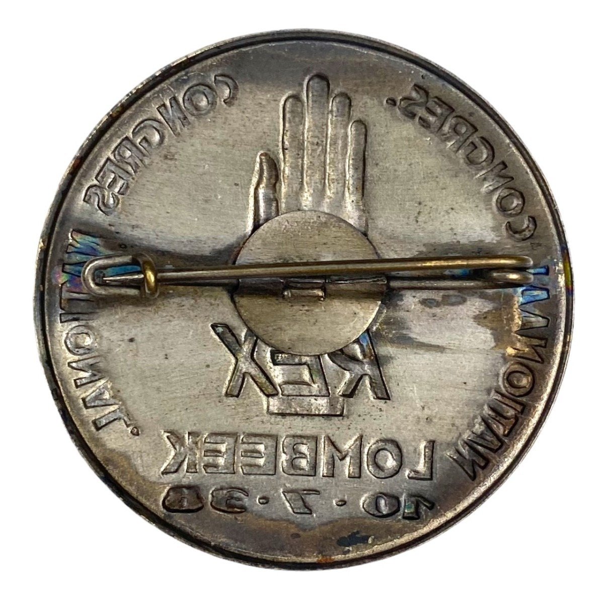 Original WWII Walloon REX pin with event booklet — image 3