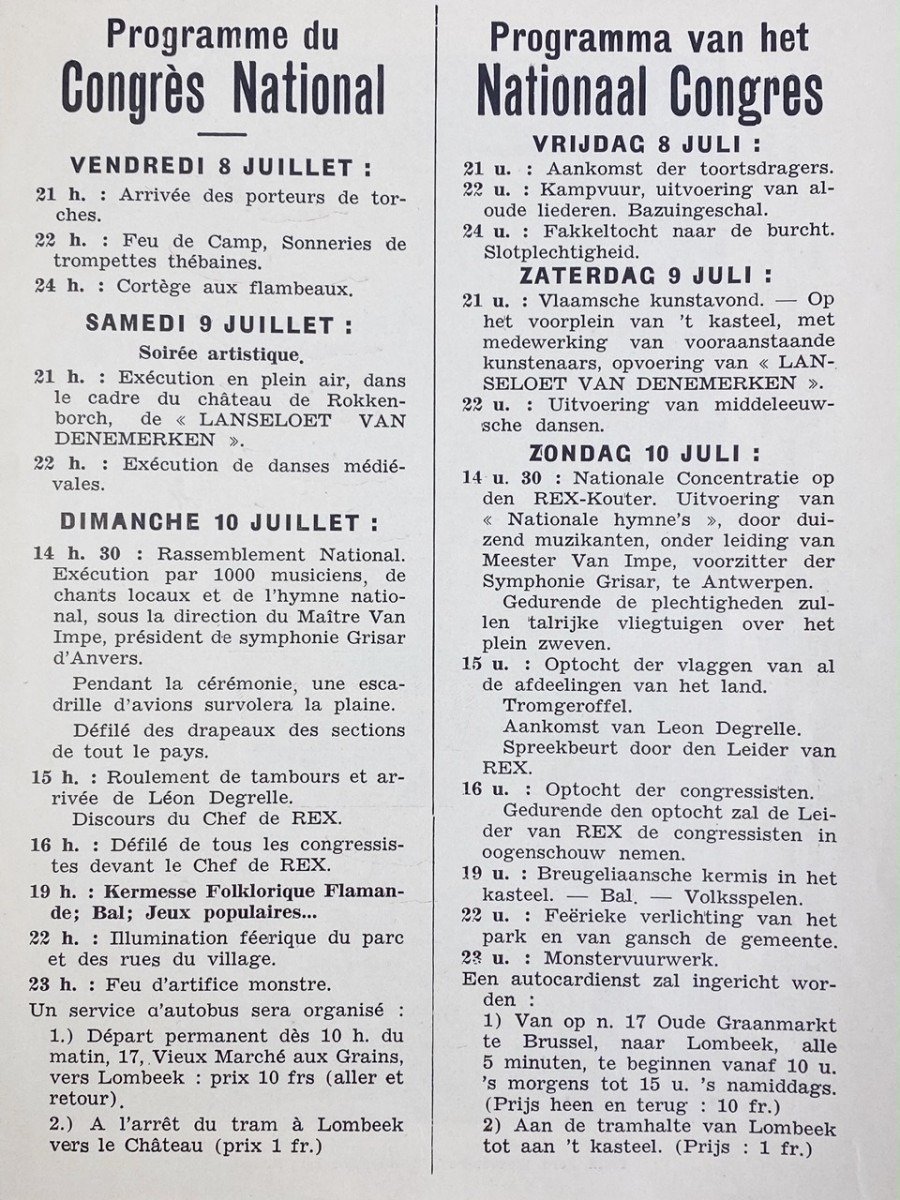 Original WWII Walloon REX pin with event booklet — image 8