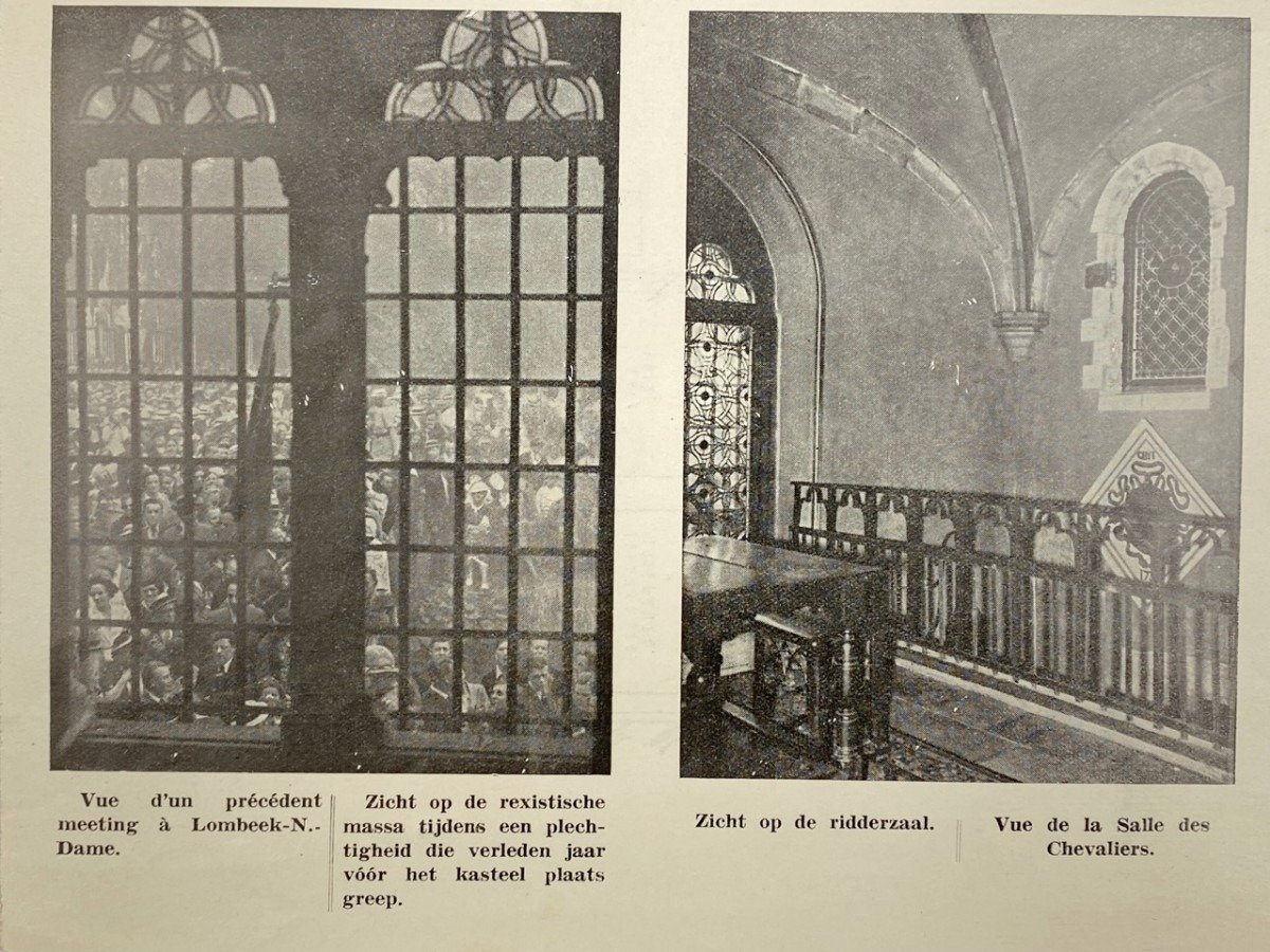 Original WWII Walloon REX pin with event booklet — image 9