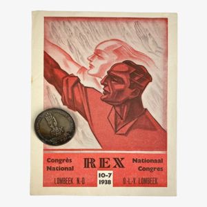Original WWII Walloon REX pin with event booklet