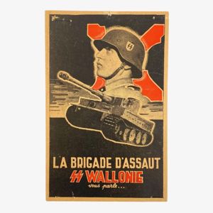 Original WWII Walloon Waffen-SS postcard