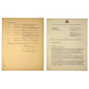 Original WWII Dutch NSB document 'Announcements from the Propaganda leader'
