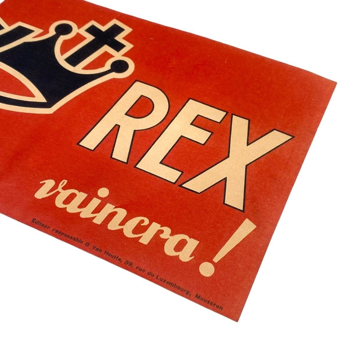 Original WWII Walloon REX placard — image 2