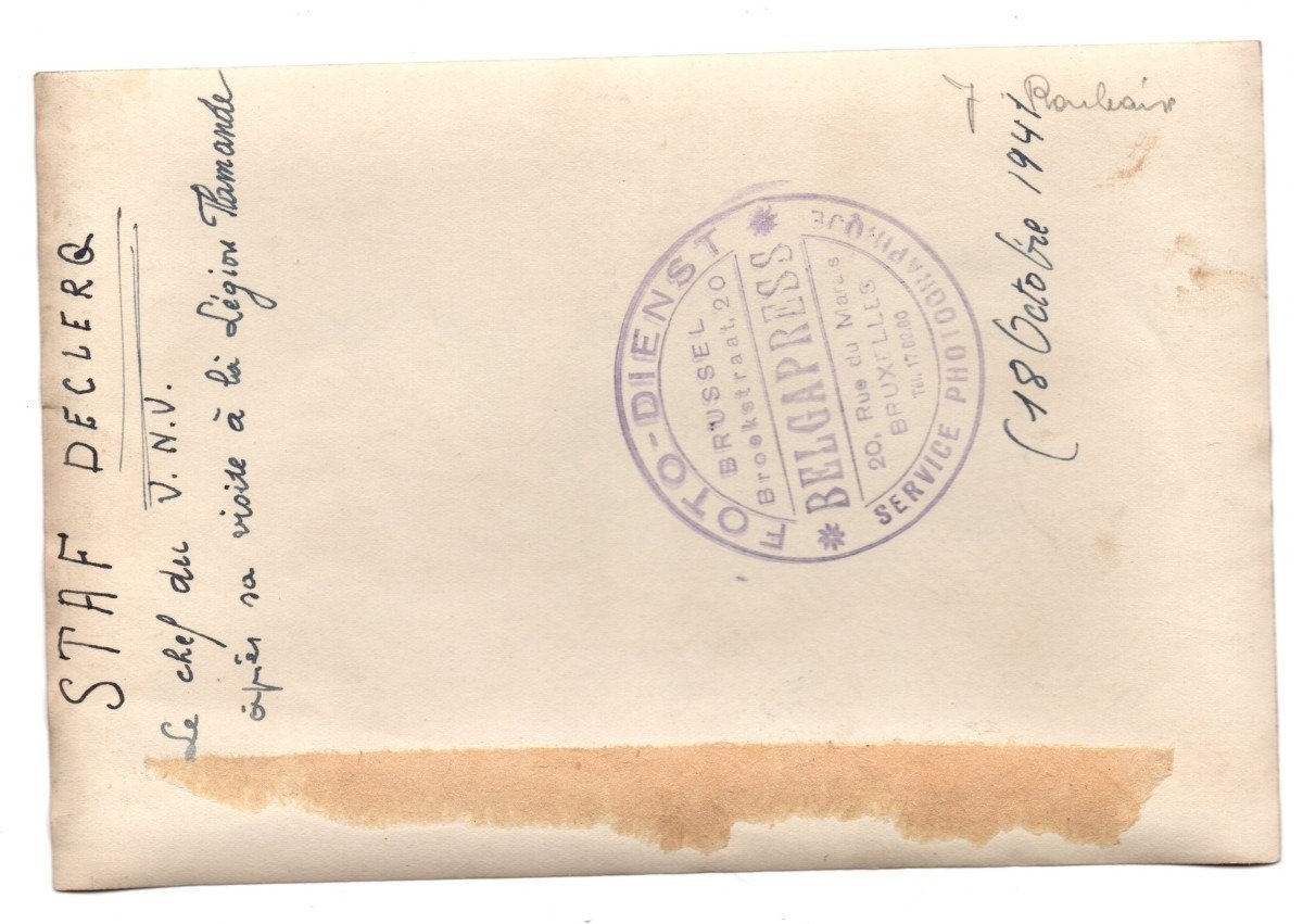 Original WWII Belgian VNV Staf Declerq photo — image 2