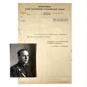 Original WWII Dutch NSB Rost van Tonningen letter and portrait …