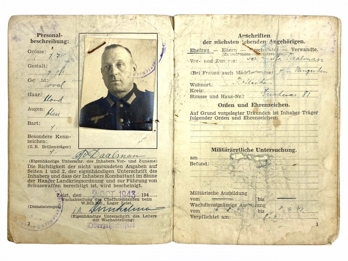 Original WWII Dutch Wachabteilung ausweis and forged Dutch ID card — image 5