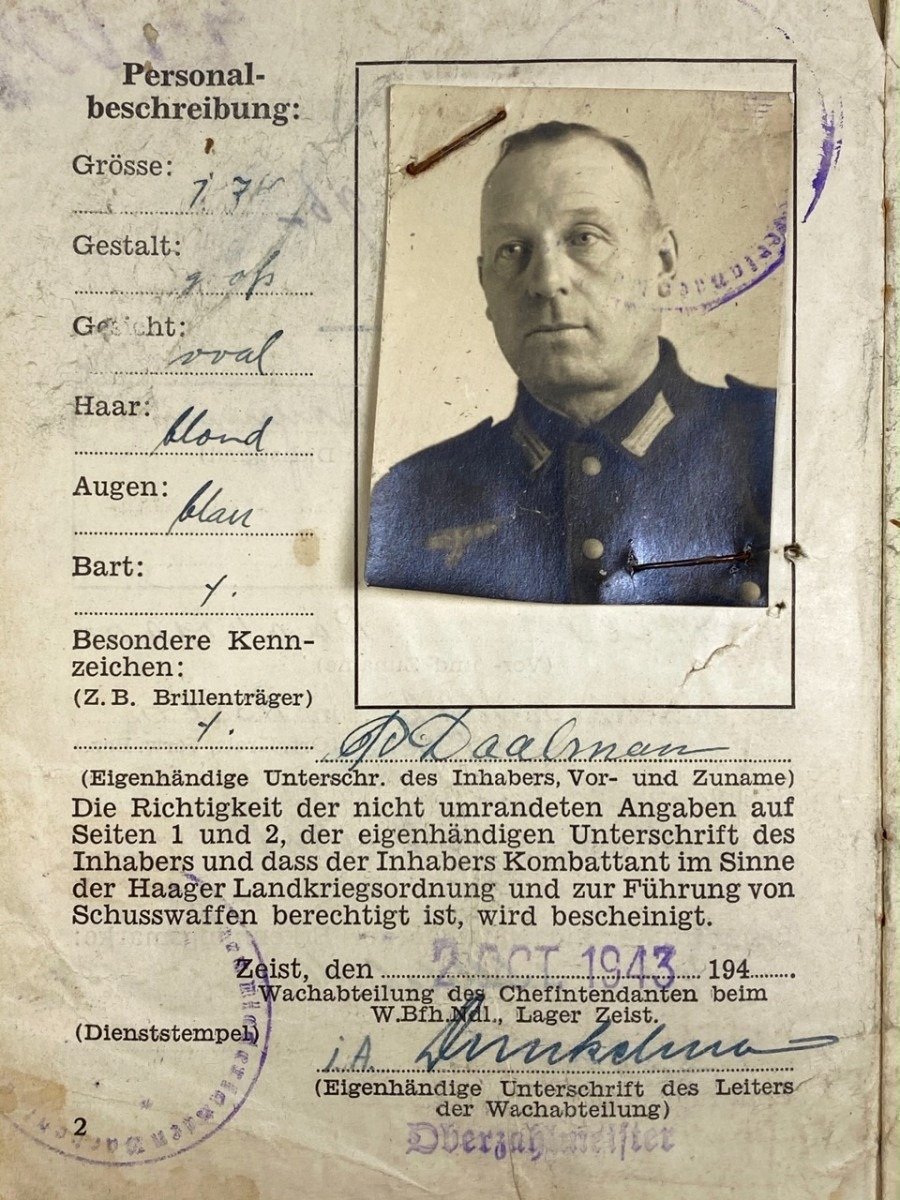 Original WWII Dutch Wachabteilung ausweis and forged Dutch ID card — image 6