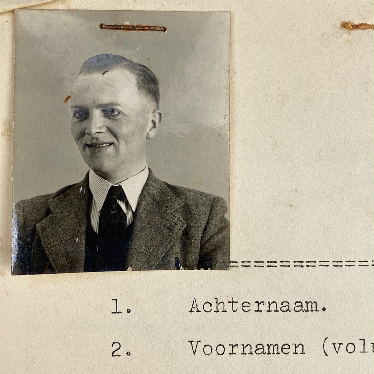 Original WWII Nederlandsche Landstand registration form Arnhem — image 2