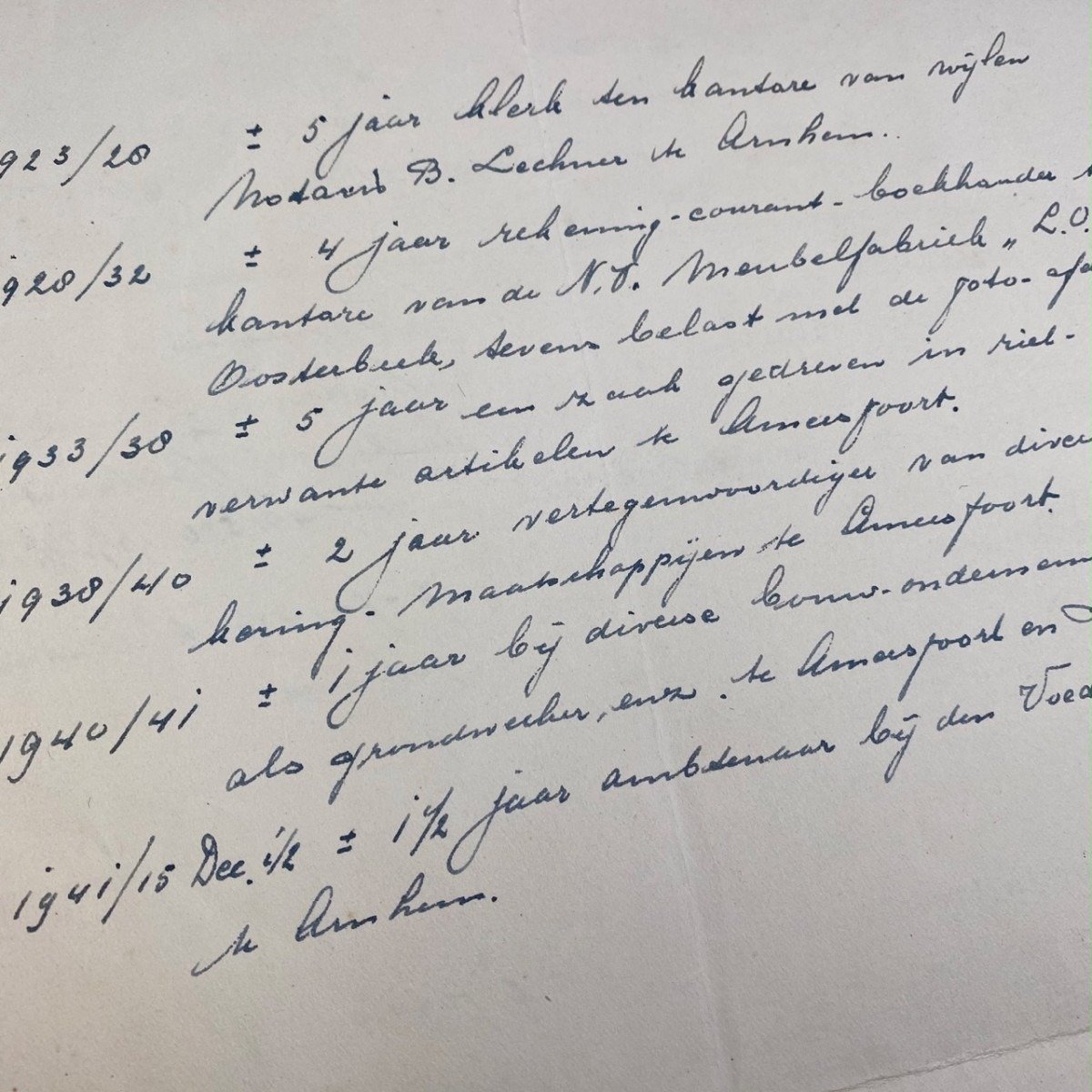 Original WWII Nederlandsche Landstand registration form Arnhem — image 8