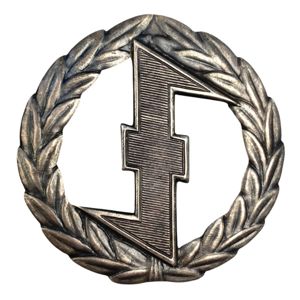 Original WWII Dutch NSB W.A. Sport badge in silver