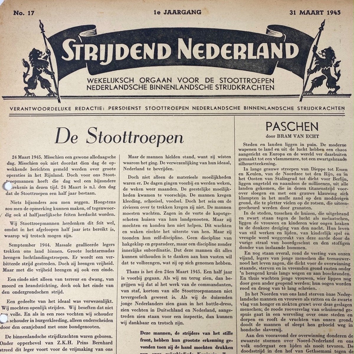 Original WWII Dutch 'Stoottroepen' newspaper — image 2