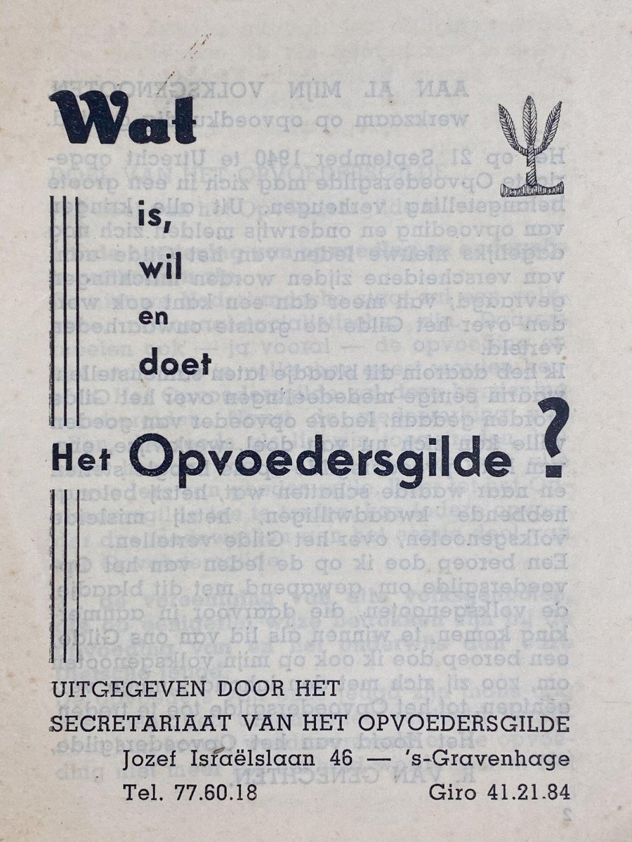 Original WWII Dutch NSB Opvoedersgilde booklet — image 2