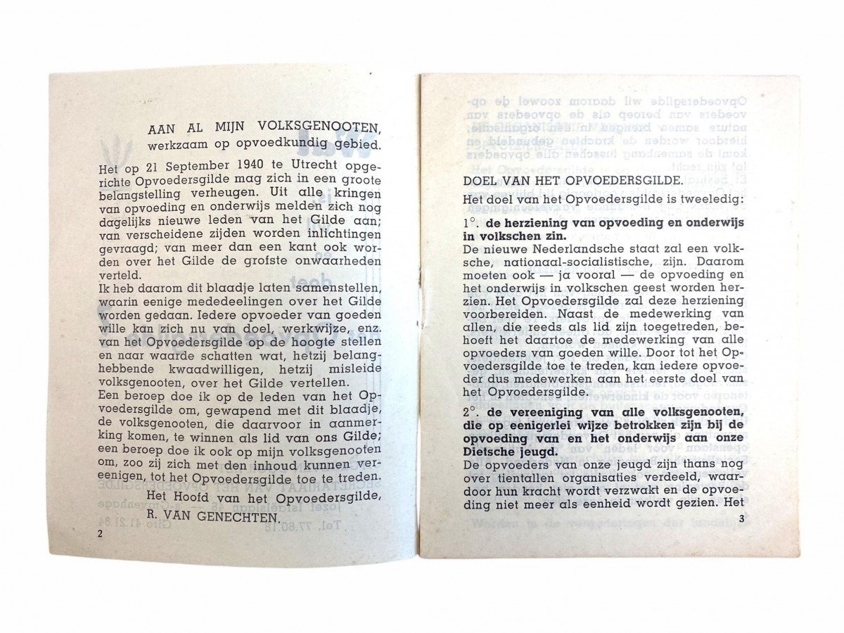Original WWII Dutch NSB Opvoedersgilde booklet — image 3