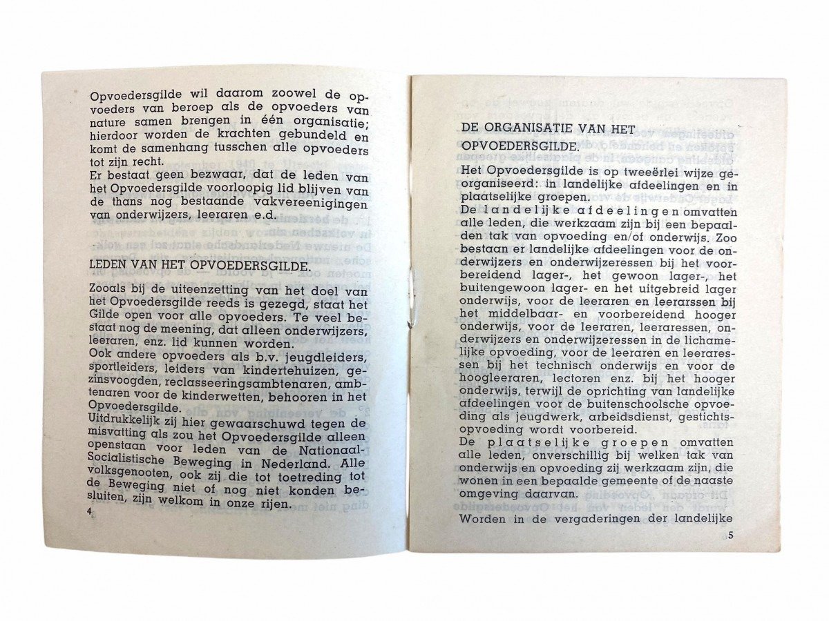 Original WWII Dutch NSB Opvoedersgilde booklet — image 4