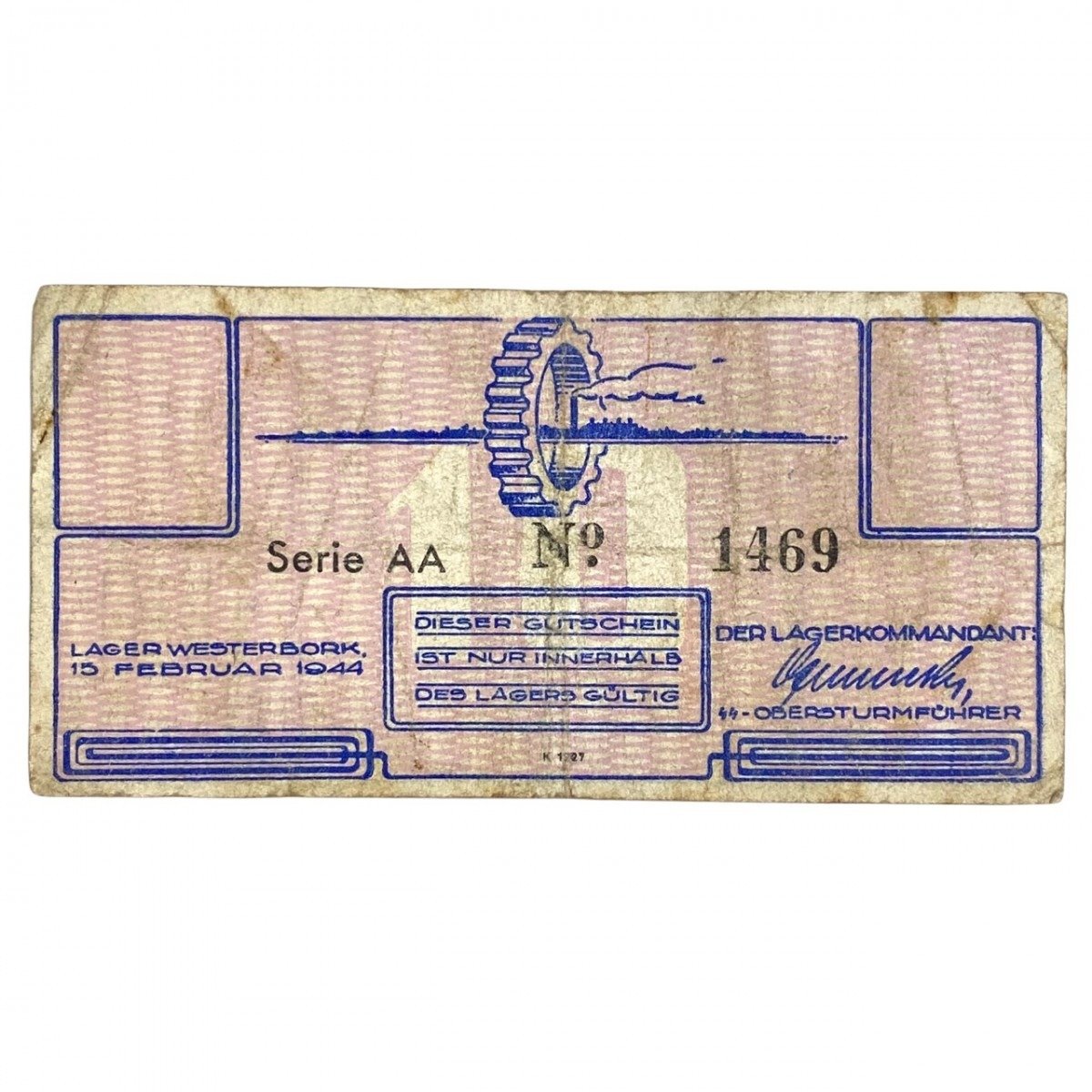 Original WWII Dutch 'Durchgangslager' Westerbork banknote — image 2