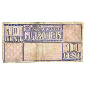 Original WWII Dutch 'Durchgangslager' Westerbork banknote