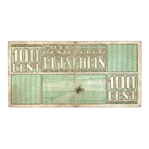 Original WWII Dutch 'Durchgangslager' Westerbork banknote