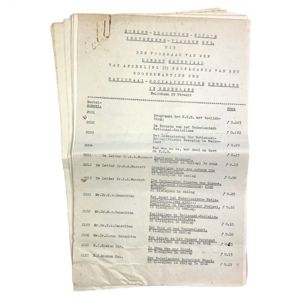 Original WWII Dutch NSB propaganda material inventory list