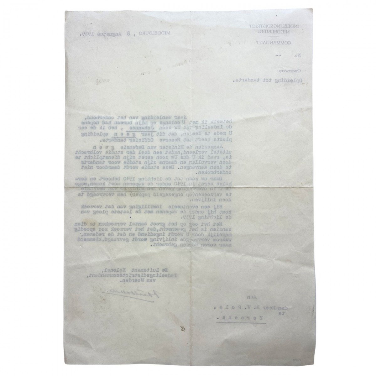 Original Pré 1940 Dutch army document Dentist training – Yerseke/Woerden — image 6