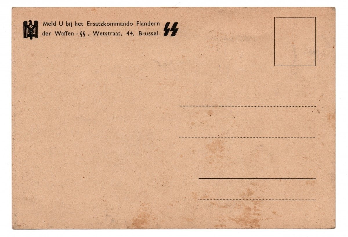 Original WWII Flemish Waffen-SS/DRK post card — image 2