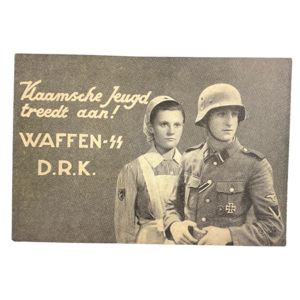 Original WWII Flemish Waffen-SS/DRK post card