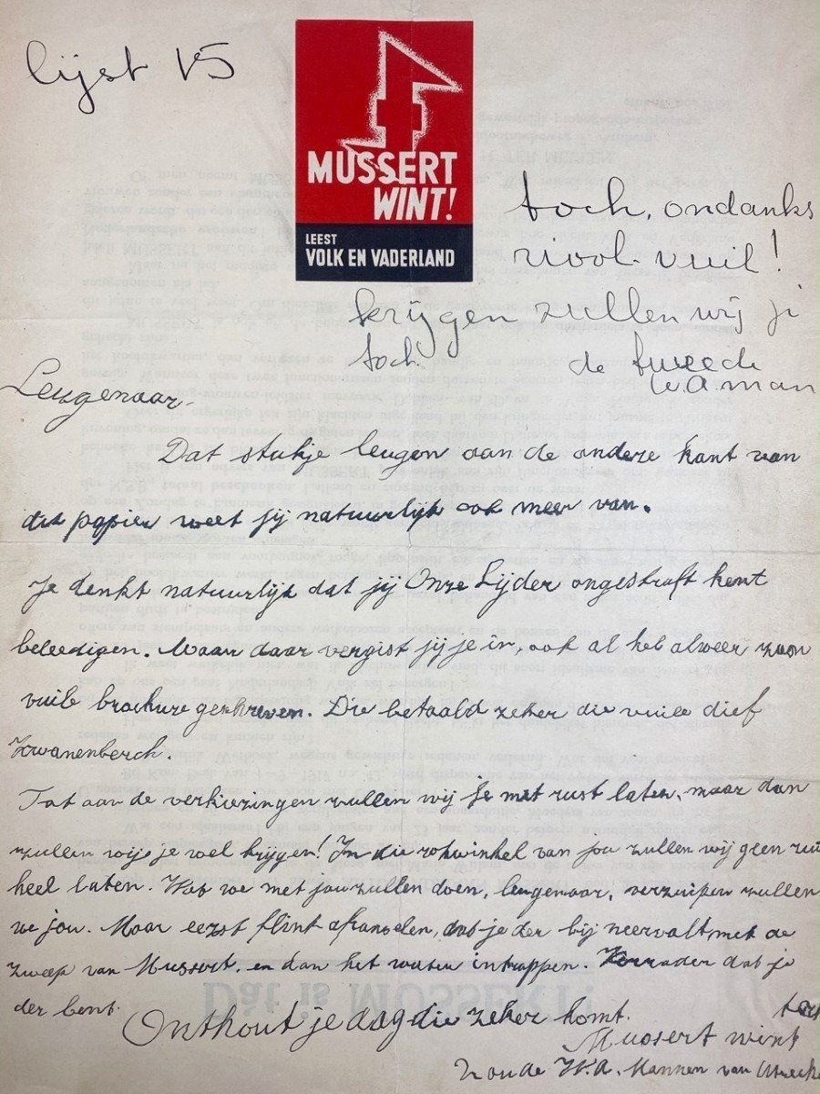 Original WWII Dutch NSB letter — image 2
