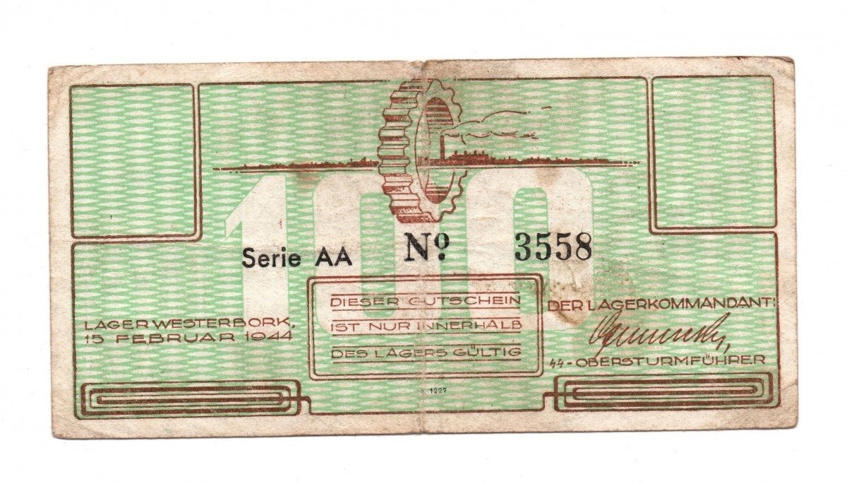 Original WWII Dutch 'Durchgangslager' Westerbork banknote — image 2