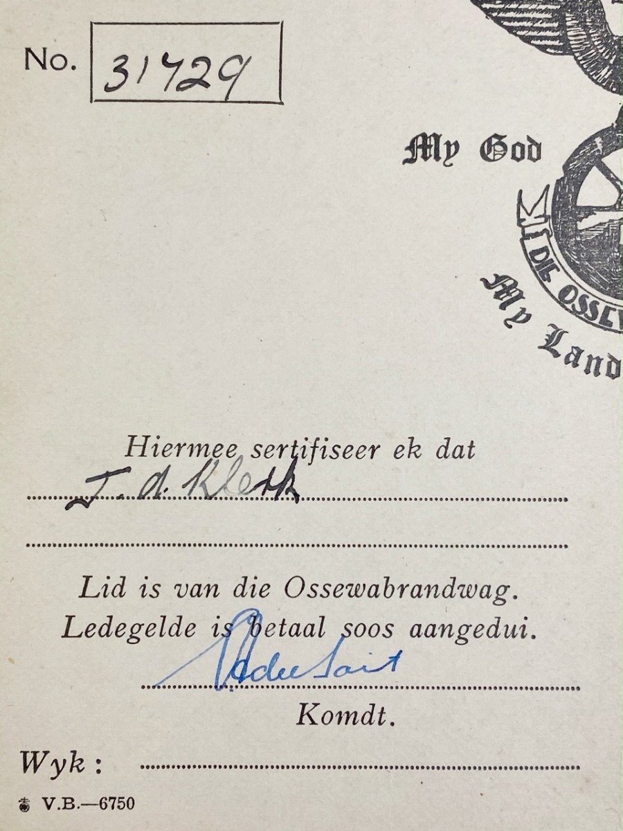 Original WWII South African fascists organization 'Ossewabrandwag' grouping J.D. Klerk — image 13