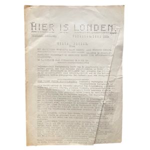 Original WWII Dutch resistance Liberation leaflet – Hier is Londen