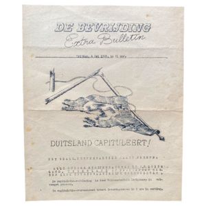 Original WWII Dutch resistance Liberation leaflet – Germany surrenders!