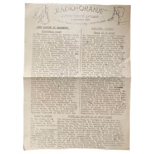 Original WWII Dutch resistance 'Radio Oranje' newspaper – Walcheren/Vlissingen/Hürtgen news