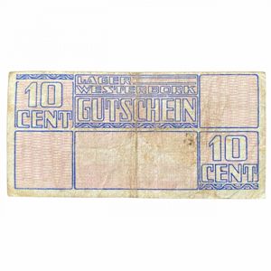 Original WWII Dutch 'Durchgangslager' Westerbork banknote
