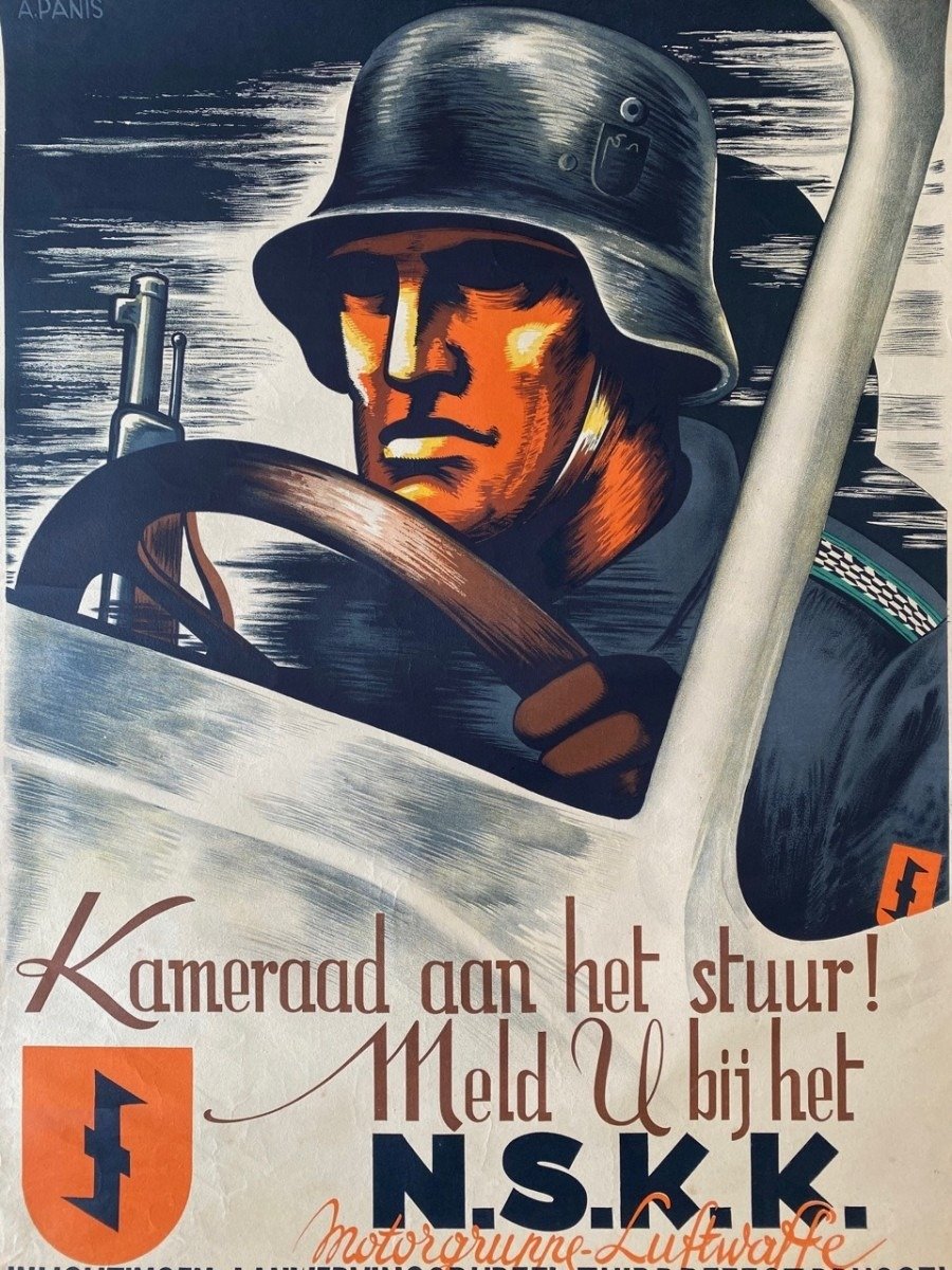 Original WWII Belgian NSKK volunteer poster — image 2