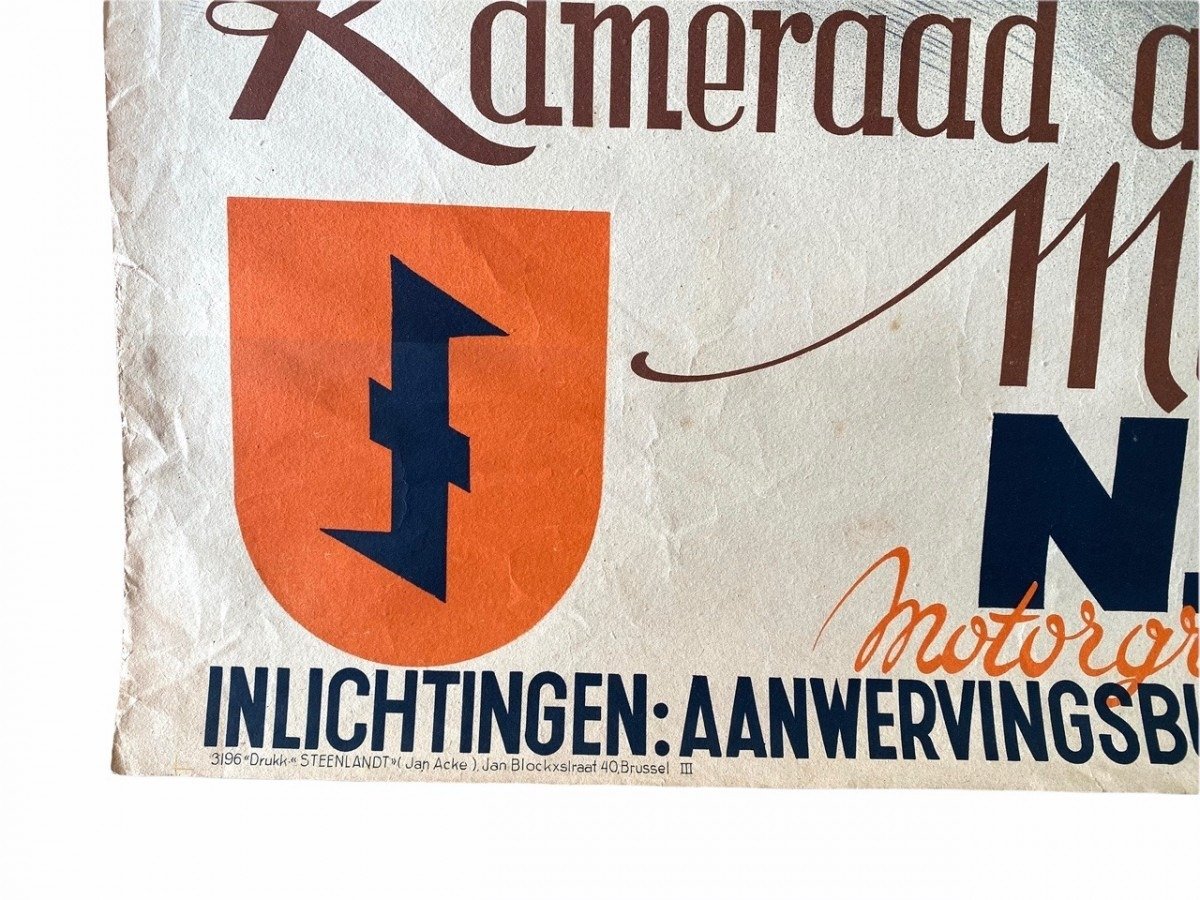 Original WWII Belgian NSKK volunteer poster — image 4