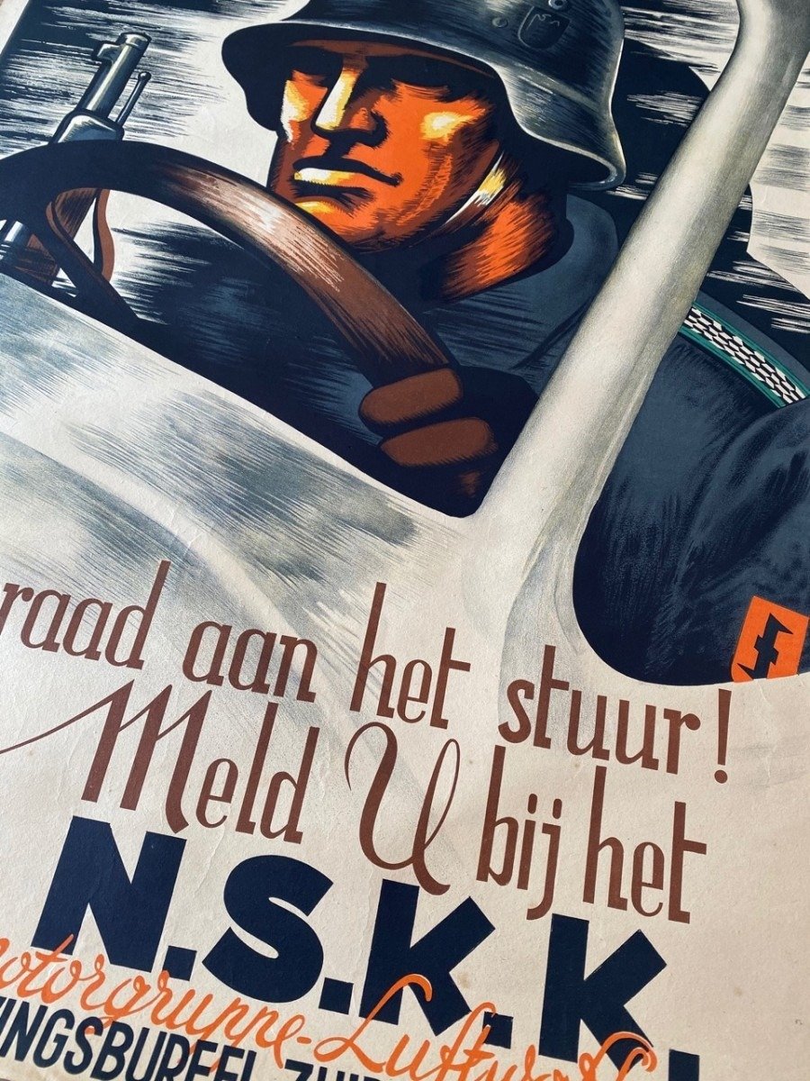 Original WWII Belgian NSKK volunteer poster — image 6