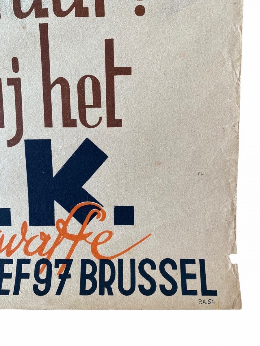 Original WWII Belgian NSKK volunteer poster — image 8