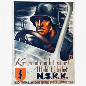 Original WWII Belgian NSKK volunteer poster