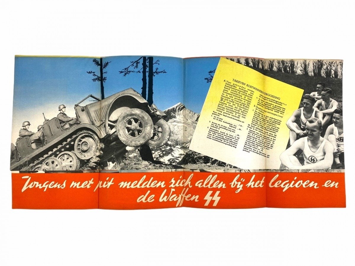 Original WWII Dutch Waffen-SS volunteer recruitment leaflet/poster — image 3