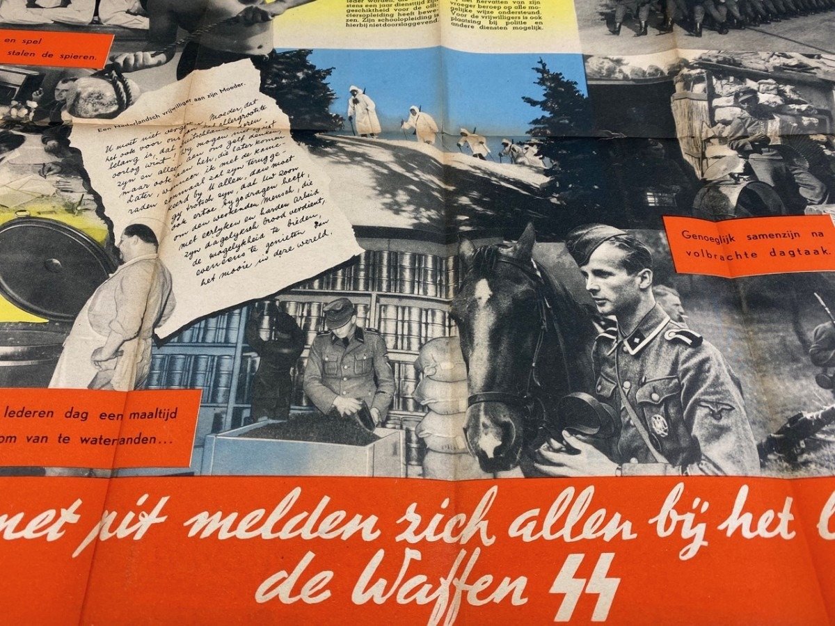 Original WWII Dutch Waffen-SS volunteer recruitment leaflet/poster — image 5