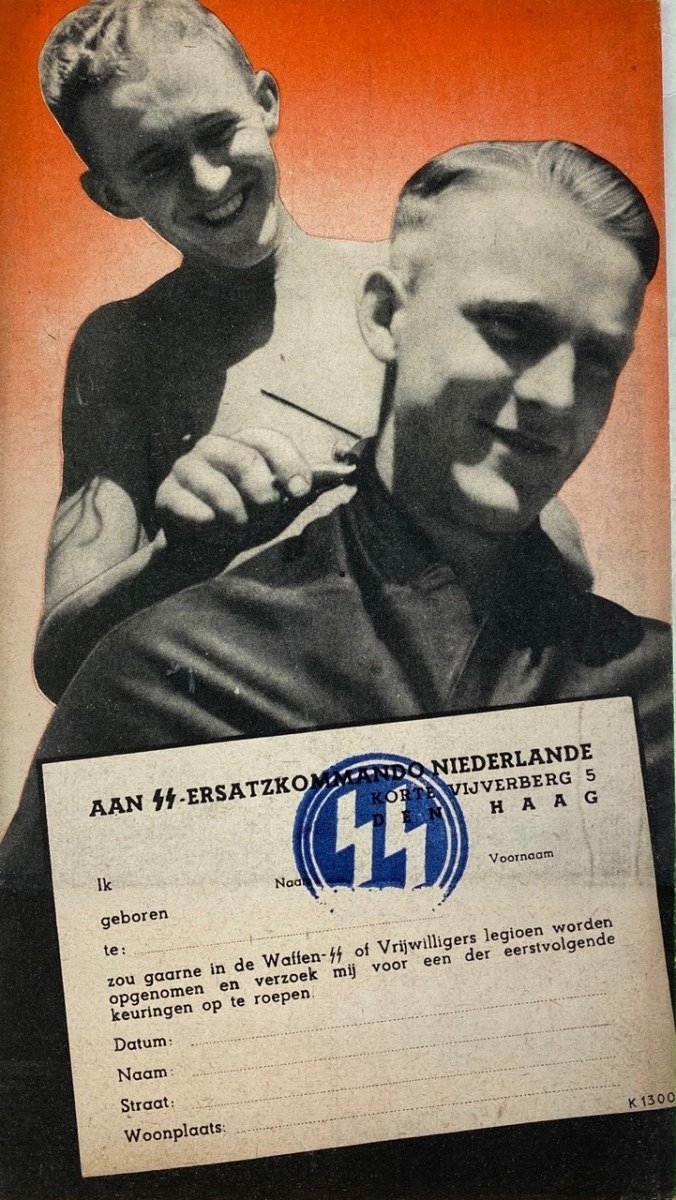 Original WWII Dutch Waffen-SS volunteer recruitment leaflet/poster — image 7