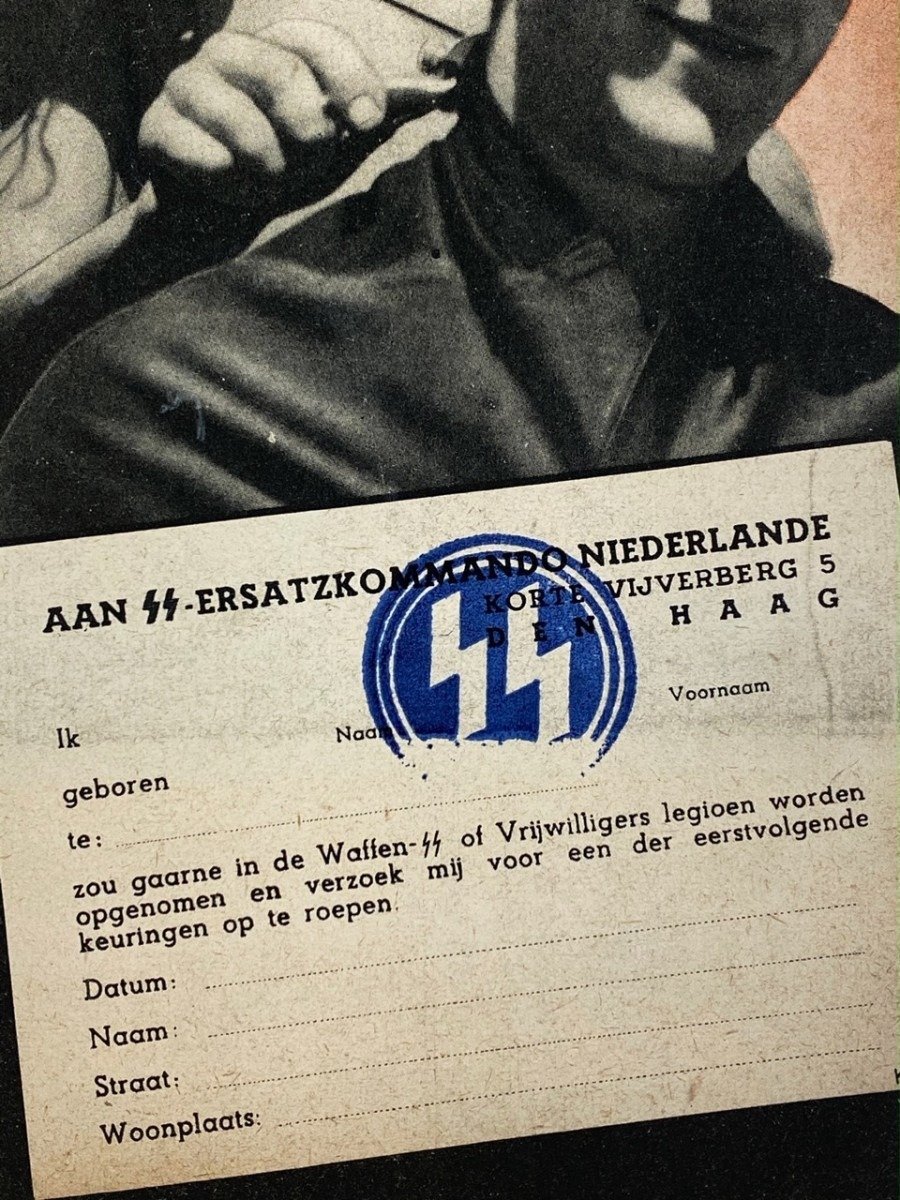 Original WWII Dutch Waffen-SS volunteer recruitment leaflet/poster — image 8