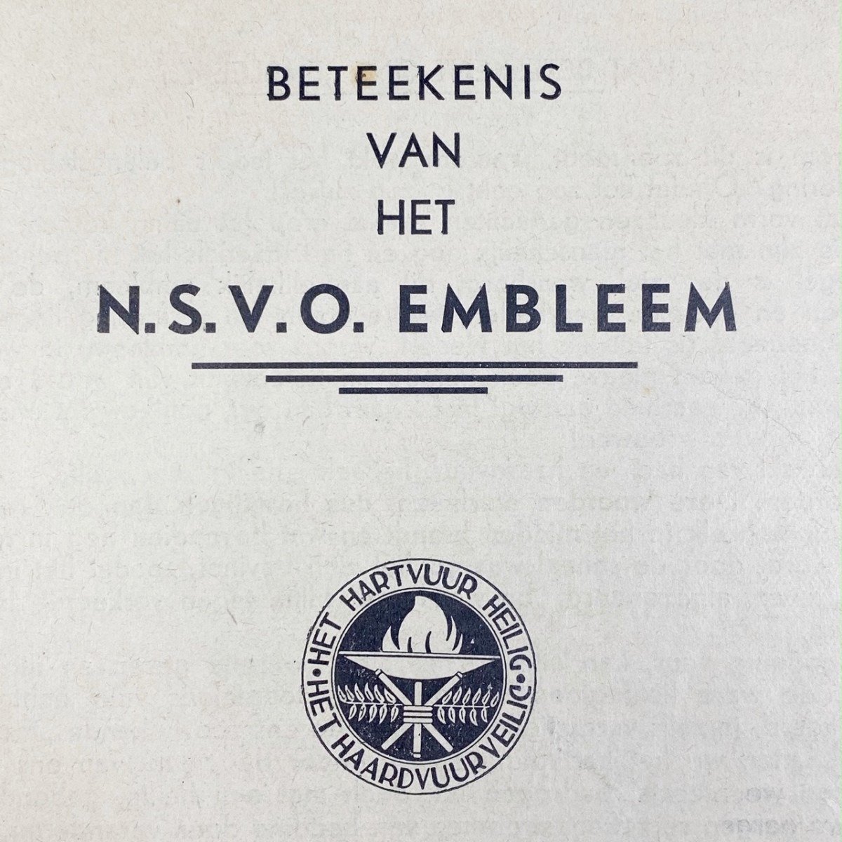 Original WWII Dutch NSVO booklet – Beteekenis van het NSVO embleem — image 2